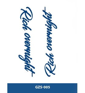 GZS-005 YARI KALICI RİCH OVERNİGHT YAZILI DÖVME-TATTO
