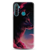Realme 5i 5 Pro 6i 7 Pro 8 Kılıf Desemli Silikon Wolf and Moon 1380
