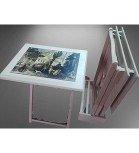 Zigon Çanta 17425 RESİMLİ büyük model Parlak Bayaz Lake Kayın ayak MDF El Yapım (Beyaz)