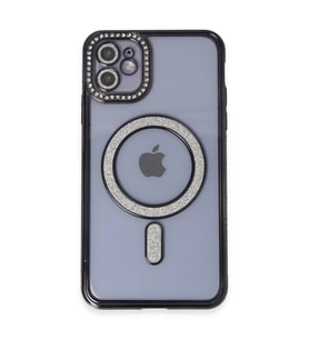 İphone 11 Kılıf Joke Simli Magneticsafe Kılıf - Siyah