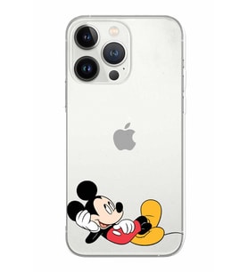 Apple iPhone 13 Pro Max Uyumlu Kamera Korumalı Tıpalı Kapak Mickey Mouse TasarımlıŞeffaf Kılıf