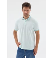 Yeşil Polo Yaka Pike Kısa Kol Slim Fit %100 Pamuk Tişört 1011260171
