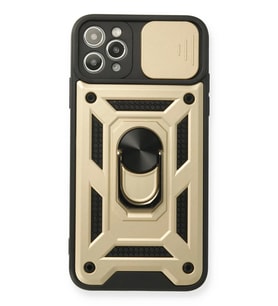 Newface Apple iPhone 11 Pro Kılıf Pars Lens Yüzüklü Silikon - Gold