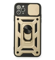 Newface Apple iPhone 11 Pro Kılıf Pars Lens Yüzüklü Silikon - Gold
