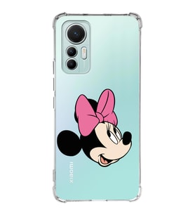 Xiaomi Mi 12 Lite Uyumlu Köşe Korumalı Antişok Kapak Minnie Mouse Tasarımlı Şeffaf Silikon Kılıf