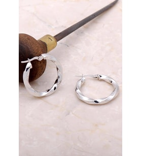 Burgu 28 mm Gümüş Halka Küpe 4893