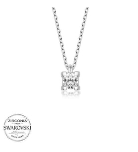 Swarovski Taşlı Gümüş Tektaş Bayan Kolye