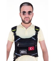 Motorcu Göğüs Çantası Reflektörlü Su Geçirmez Kan Grubu AB-