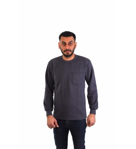 ESER - Bisiklet Yaka Sweatshirt - Cepli - Koyu Gri