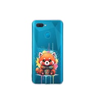 Oppo A5S ile Uyumlu Splash Tilki Tasarımlı Şeffaf Silikon Kılıf