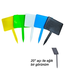 Açılı Saplamalı Etiket Küçük Boy - Beyaz