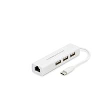 Type-C 3.1 Combo Hub Ethernet 4 Port Beyaz HDX7007