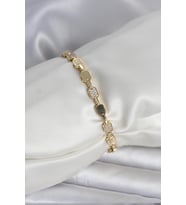 Pirinç Zirkon Taşlı Gold Renk Kadın Bileklik 5886 - HPSBYI7565-2506