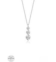 SWAROVSKİ TAŞLI  ZİRCONİA ÜÇLÜ PIRLANTA MONTÜR  925 AYAR GÜMÜŞ KOLYE