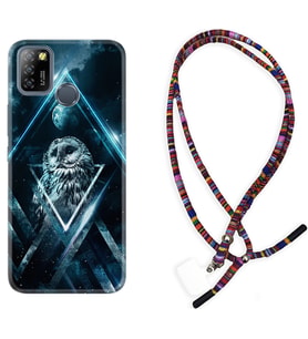 INFINIX Smart 4 5 6 Zero 8 S5 Pro Kılıf Boyun Asklı Rasta Silikon Old Owl 1649
