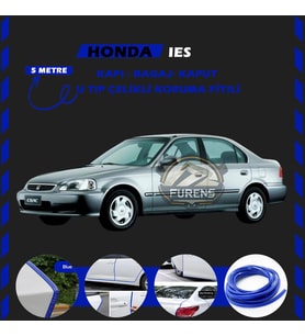 Honda İes Parlak Oto Araç Kapı Koruma Fitili 5metre Parlak Mavi Renk