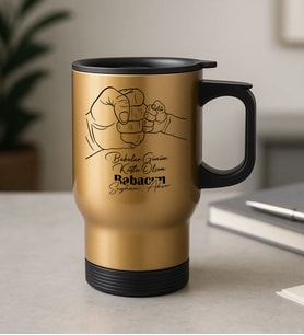 BK Gift Kişiye Özel Babalar Günü Tasarımlı Kulplu Çelik Bardak Termos Mug 450ml-5, Babalar Günü Hediye, Babaya Hediye