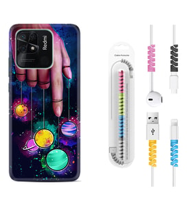 Xiaomi Poco X3 Pro M4 Pro X4 Pro C40 10C Kılıf Kablo Koruma Spiral Silikon Finger planet 1740