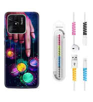 Xiaomi Poco X3 Pro M4 Pro X4 Pro C40 10C Kılıf Kablo Koruma Spiral Silikon Finger planet 1740