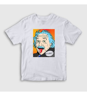 Presmono Unisex Çocuk Beyaz Pop Art Scientist Albert Einstein T-Shirt 338119tt