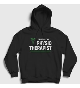 Presmono Unisex Beyaz Trust Hediye Physiotherapist Fizyoterapist Kapüşonlu Sweatshirt 545599tt (Siyah)