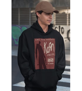 Korn Rock Metal Baskılı Unisex Oversize Müzik Grubu Hoodie