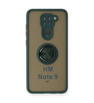 Redmi Note 9 Kılıf Montreal Yüzüklü Silikon Kapak - Yeşil