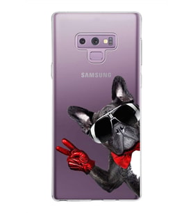 PrintiFy Samsung Galaxy Note 9 ile Uyumlu 1mm Slim Fit Köpek 2 050e Baskılı Şeffaf  Kılıf