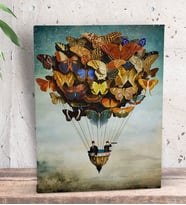 BK Gift Kelebekler Tasarımlı Dekoratif Mini Kanvas Tablo 15x20cm-1