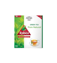Rabea Tea Pure Natural 100 Tea Bags - Green Tea Bardak Sallama Yeşil Çay 100 Poşet