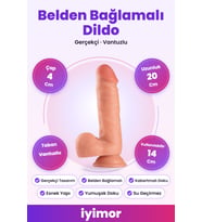 20 Cm Realistik Dokulu Belden Bağlamalı Vantuzlu Dildo Ten Rengi – iyimor