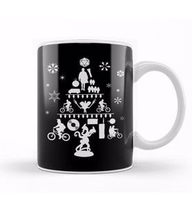 Stranger Things Christmas Tree Silhouette White Kupa Bardak Porselen