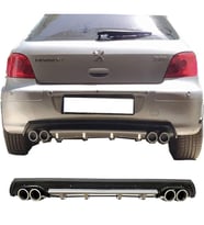Peugeot 307 Gri Difüzör Çiftli Yuvarlak Egzoz Görünümlü D Tip Difizör
