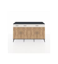 Kronos Konsol 4 Raflı 3 Çekmeceli 4 Kapaklı 176x59x99 Antrasit-Çam/Aytaşı