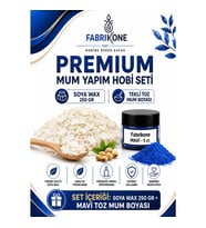 Premium Mum Yapım Hobi Seti - Soya Wax 250 gr - Tekli Toz Mum Boyası - Mavi BKFABSW2501M