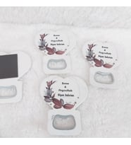 Hayaller Dükkanı 30 Adet Nişan Hediyeliği Kalp Açacak Magnet  7,5x8,5 Cm Uv Nikah Şekeri Nişan Hediyeği