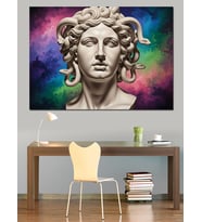 Klasik Medusa Heykeli Sanatı Dekoratif Kanvas - Mdf Ahşap Tablo