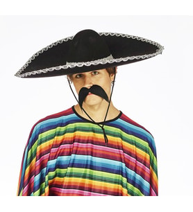 Sombrero Meksika Şapkası Gümüş Şeritli Yetişkin Boy