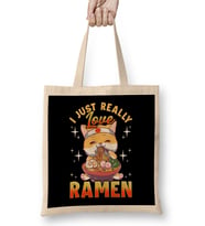 Kawaii Cat I Just Really Love Ramen Anime Kitty Bez Çanta Uzun Saplı