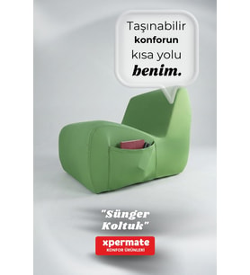 Sünger Koltuk – Taşınabilir, Çok Amaçlı, İskeletsiz, Yer koltuğu, Armut Koltuk Mavi (Yeşil)