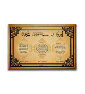 Nazar-Bereket-Ayet-el Kürsi Ayetli Kanvas Tablo AYY113