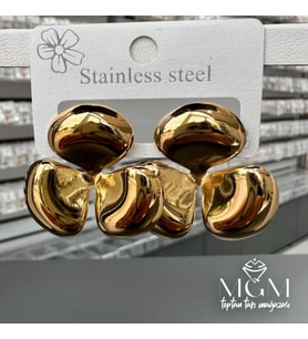 Taşsız Gold Kaplama Küpe