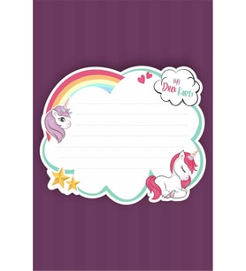Unicorn Temalı Dilek Kartı 20'li *Kalın Kağıt