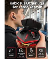 Profesyonel TWS Işıklı Kablosuz Bluetooth Kulaklık Oyuncu Kulaklığı