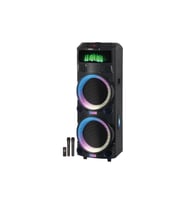 120W Bluetooth Karaoke Hoparlör Mikrofonlu LED Işıklı Taşınabilir Kablosuz Speaker (Siyah)