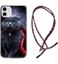 Apple iPhone 11 12 13 Mini Kılıf Boyun Asklı Rasta Silikon Super Cat 1666