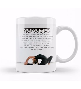 Namaste Yazı Meditasyon Kupa Bardak Porselen