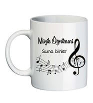 Müzik Öğretmenine Öğretmenler Günü Hediyesi İsimli Kupa Bardak