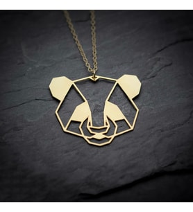 Kişiye Özel 925 Ayar Gümüş Origami Panda Kolye