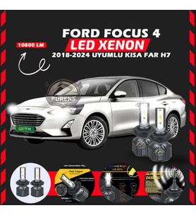 Ford Focus 4 2018-2024 Kısa Far Uyumlu Şimşek Etkili Led Xenon Premium Series H7